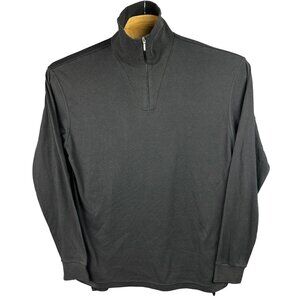 Vtg Obermeyer Shirt Men XL Black Pullover Mock Neck Long Sleeve Cotton Polyester